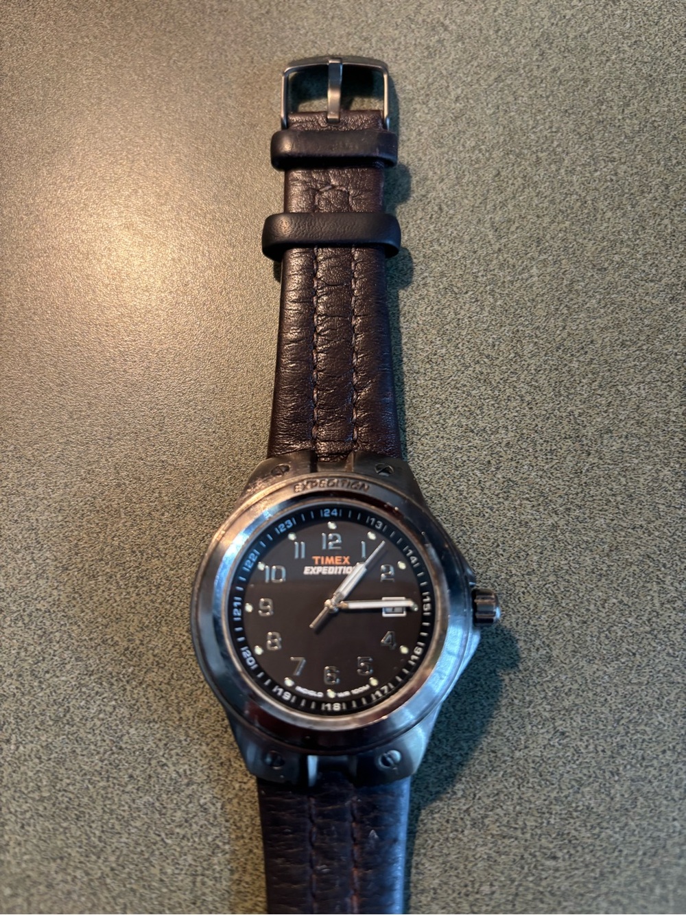 Timex Expedition Black Dial with Black Leather Strap
